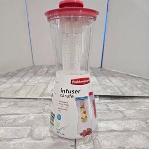 Rubbermaid 2QT 1.9L Fruit Infusion Infuser Pitcher Water Tea Spirits Carafe, NEW